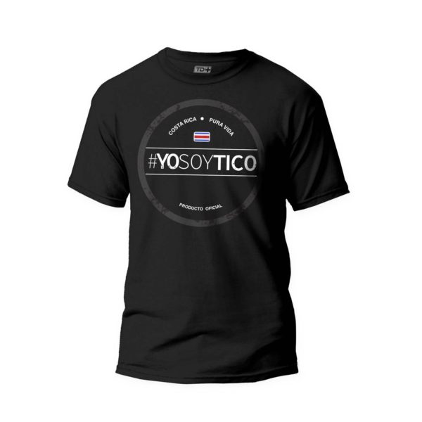 Camisa T-Shirt #YOSOYTICO 100% Algodón, diseño exclusivo, color negro.